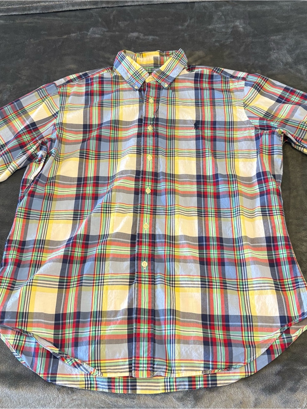 Ralph Lauren Multicolor Plaid Button-Down Shirt - Yellow, Blue, Red
